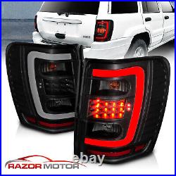 LED C Light99-04 For Jeep Grand Cherokee Smoke Black Brake Tail Lights Pair