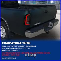 LED C Light Bar For 2000 2006 Toyota Tundra Pickup LED Black Tail Lights Set