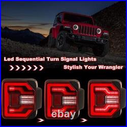 LED DRL Sequential Tail Lights For 2018-2023 Jeep Wrangler JL JLU Sport Lamps