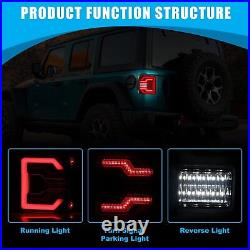 LED DRL Sequential Tail Lights For 2018-2023 Jeep Wrangler JL JLU Sport Lamps