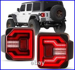 LED DRL Sequential Tail Lights For 2018-2023 Jeep Wrangler JL JLU Sport Lamps