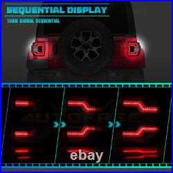 LED DRL Sequential Tail Lights For Jeep Wrangler 2018-2025 JL JLU Rear Lamps