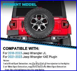 LED DRL Sequential Tail Lights For Jeep Wrangler 2018-2025 JL JLU Rear Lamps