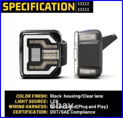 LED DRL Sequential Tail Lights For Jeep Wrangler 2018-2025 JL JLU Rear Lamps