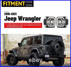 LED DRL Sequential Tail Lights For Jeep Wrangler 2018-2025 JL JLU Rear Lamps