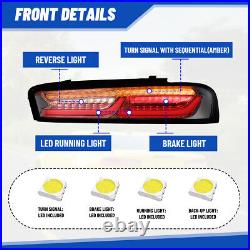 LED DRL Tail Lights For 2016-2018 Chevrolet Camaro Rear Brake Lamp withSequential