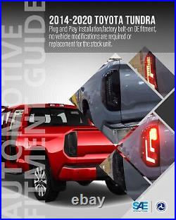 LED DRL Tail Lights PAIR for 2014-2021 Toyota Tundra Rear Brake Lamp Black Smoke