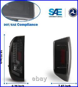LED DRL Tail Lights PAIR for 2014-2021 Toyota Tundra Rear Brake Lamp Black Smoke