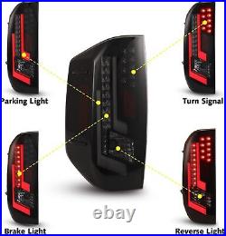 LED DRL Tail Lights PAIR for 2014-2021 Toyota Tundra Rear Brake Lamp Black Smoke