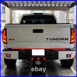 LED DRL Tail Lights PAIR for 2014-2021 Toyota Tundra Rear Brake Lamp Black Smoke