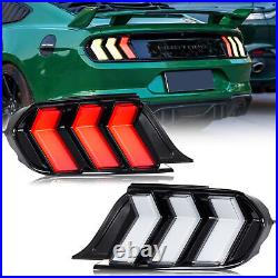 LED Euro Tail Lights for Ford Mustang 2015-2023 Animation Sequential Rear Lamps