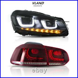 LED Headlights+Tail Light Fit For VOLKSWAGEN VW Golf 6 MK6 GTI 2010-2014