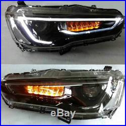 LED Headlights + Tail Lights Smoked For Mitsubishi Lancer EVO X 08-17