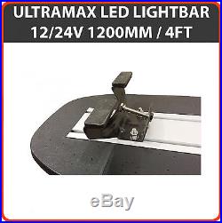 LED Light Bar 1200mm 48 12v 24v Amber Flashing Strobe Beacon Recovery Light