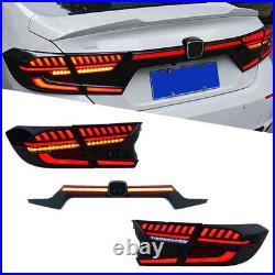 LED Middle Lamp & Tail Lights For Honda Accord 2018-2022 Start Up Animated Set