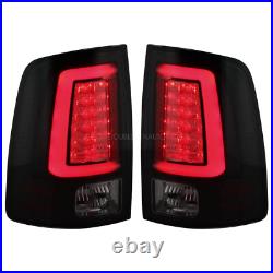 LED Pair For 2009-2018 Dodge Ram 1500 2500 3500 Tail Lights Black Brake Lamps