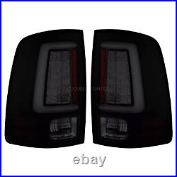 LED Pair For 2009-2018 Dodge Ram 1500 2500 3500 Tail Lights Black Brake Lamps