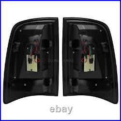 LED Pair For 2009-2018 Dodge Ram 1500 2500 3500 Tail Lights Black Brake Lamps