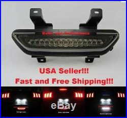 LED REAR 4th BRAKE TAIL BACK UP REVERSE LIGHT SMOKED for 2015-2020 FORD MUSTANG