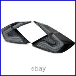 LED RGB Tail Lights Pair For Honda Civic Sedan 2016-2021 Sequential Rear Lamps
