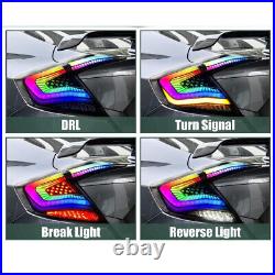 LED RGB Tail Lights Pair For Honda Civic Sedan 2016-2021 Sequential Rear Lamps