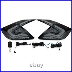 LED RGB Tail Lights Pair For Honda Civic Sedan 2016-2021 Sequential Rear Lamps