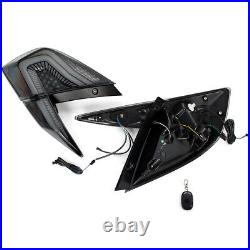LED RGB Tail Lights Pair For Honda Civic Sedan 2016-2021 Sequential Rear Lamps