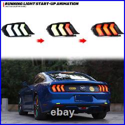 LED RGB Tail Lights for Ford Mustang 2015-2023 Animation Sequential Rear Lamps