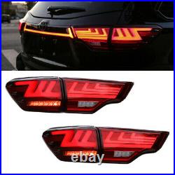 LED Red Tail lights For Toyota Highlander 2014-2019 Rear Lamp Start-Up Animation