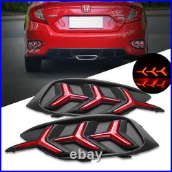 LED Reflector Rear Bumper Tail Light Brake Lamps For Honda Civic Sedan 2016-2018