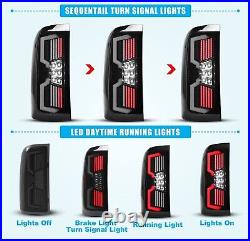 LED Sequential Tail Lights For 14-18 Chevy Silverado 1500 2500 HD 3500HD Smoke