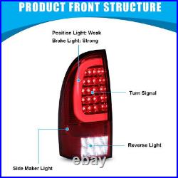 LED Sequential Tail Lights For 2005-2015 Toyota Tacoma Red Signal Brake Lamps