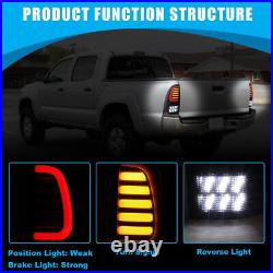 LED Sequential Tail Lights For 2005-2015 Toyota Tacoma Smoke Signal Brake Lamps