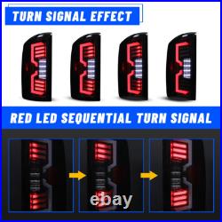 LED Sequential Tail Lights For 2007-08 Dodge Ram 1500 2500 Clear Brake Lamps L+R