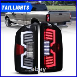 LED Sequential Tail Lights For 2007-08 Dodge Ram 1500 2500 Clear Brake Lamps L+R