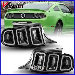 LED Sequential Tail Lights For 2010 2011 2012 2013 2014 Ford Mustang Black Clear