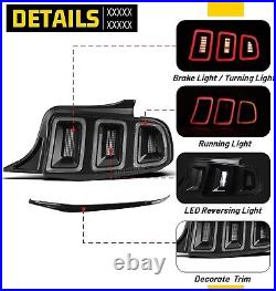 LED Sequential Tail Lights For 2010 2011 2012 2013 2014 Ford Mustang Black Clear