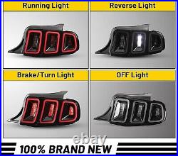 LED Sequential Tail Lights For 2010 2011 2012 2013 2014 Ford Mustang Black Clear