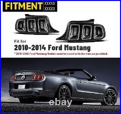 LED Sequential Tail Lights For 2010 2011 2012 2013 2014 Ford Mustang Black Clear