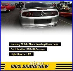 LED Sequential Tail Lights For 2010 2011 2012 2013 2014 Ford Mustang Black Clear