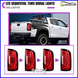 LED Sequential Tail Lights For 2015-2022 Chevy Colorado Red Signal Brake Lamps