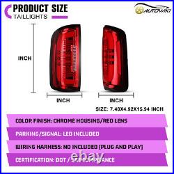 LED Sequential Tail Lights For 2015-2022 Chevy Colorado Red Signal Brake Lamps
