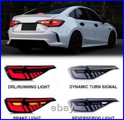 LED Sequential Tail Lights For Honda Civic 11th Gen 2022-2024 Sedan Rear Lamps