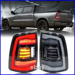 LED Sequential Tail Lights for Dodge Ram 2009-2018 Yellow Signal Grey Rear Lamps
