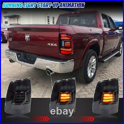 LED Sequential Tail Lights for Dodge Ram 2009-2018 Yellow Turn Signal Rear Lamps