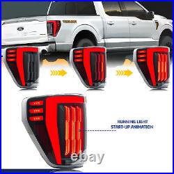 LED Sequential Tail Lights for Ford F-150 F150 XL STX 2021 2022 2023 Rear Lamps