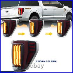 LED Sequential Tail Lights for Ford F-150 F150 XL STX 2021 2022 2023 Rear Lamps