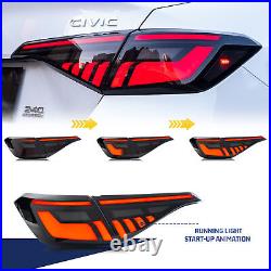 LED Sequential Tail Lights for Honda Civic 11th Gen 2022 2023 V2 Rear Lamps
