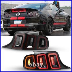 LED Sequential Tube Tail Lights For 2010-2014 Ford Mustang Brake Lamps Red Pair