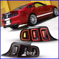 LED Sequential Tube Tail Lights For 2010-2014 Ford Mustang Brake Lamps Red Pair